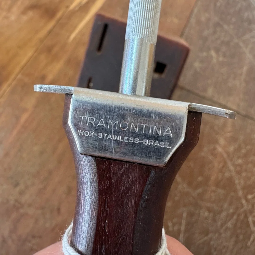 Tramontina Inox Stainless Steel Knife Block‎ Honing Steel Wood Handle